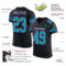 Black1611-1 Custom Black Teal-Purple Mesh Authentic Football Jersey