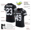 Custom Black White-Gray Mesh Authentic Football Jersey