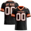 Black1684 Custom Black White-Orange Authentic Football Jersey