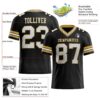 Custom Black White-Old Gold Authentic Football Jersey