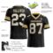 Black1686-1 Custom Black White-Old Gold Authentic Football Jersey