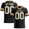 Custom Black White-Old Gold Authentic Football Jersey