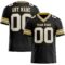 Black1686 Custom Black White-Old Gold Authentic Football Jersey