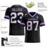 Custom Black White-Purple Authentic Football Jersey