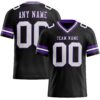 Custom Black White-Purple Authentic Football Jersey