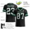 Black1689-1 Custom Black White-Kelly Green Authentic Football Jersey