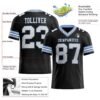 Custom Black White-Light Blue Authentic Football Jersey