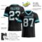 Black1692-1 Custom Black White-Teal Authentic Football Jersey
