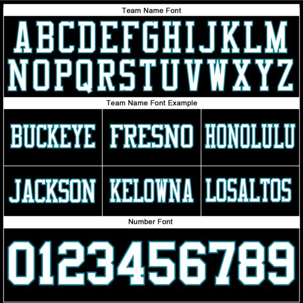 Custom Black White-Teal Authentic Football Jersey