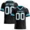 Black1692 Custom Black White-Teal Authentic Football Jersey