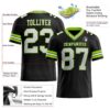 Custom Black White-Neon Green Authentic Football Jersey