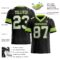 Black1693-1 Custom Black White-Neon Green Authentic Football Jersey