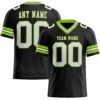 Custom Black White-Neon Green Authentic Football Jersey