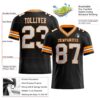 Custom Black White-Bay Orange Authentic Football Jersey