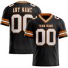 Black1695 Custom Black White-Texas Orange Authentic Football Jersey