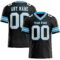 Black1697 Custom Black White-Sky Blue Authentic Football Jersey