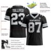 Custom Black White-Silver Authentic Football Jersey