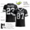 Black1698-1 Custom Black White-Silver Authentic Football Jersey