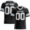 Custom Black White-Silver Authentic Football Jersey