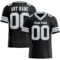 Black1698 Custom Black White-Silver Authentic Football Jersey