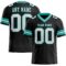 Black1699 Custom Black White-Aqua Authentic Football Jersey