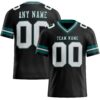 Custom Black White Gray-Midnight Green Authentic Football Jersey