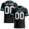 Black1701 Custom Black White Gray-Midnight Green Authentic Football Jersey