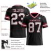 Custom Black White-Cardinal Authentic Football Jersey