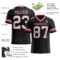 Black1702-1 Custom Black White-Cardinal Authentic Football Jersey