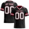 Custom Black White-Cardinal Authentic Football Jersey