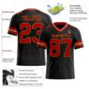 Custom Black Red-Old Gold Authentic Football Jersey