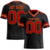 Custom Black Red-Old Gold Authentic Football Jersey
