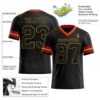 Custom Black Old Gold-Red Authentic Football Jersey
