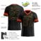Black1706-1 Custom Black Old Gold-Red Authentic Football Jersey