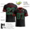 Black1707-1 Custom Black Kelly Green-Red Authentic Football Jersey