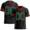 Black1707 Custom Black Kelly Green-Red Authentic Football Jersey