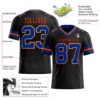 Custom Black Royal-Orange Authentic Football Jersey