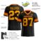 Black1711-1 Custom Black Yellow-Orange Authentic Football Jersey
