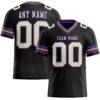 Custom Black White Old Gold-Purple Authentic Football Jersey