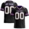 Black1713 Custom Black White Old Gold-Purple Authentic Football Jersey