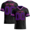 Custom Black Purple-Pink Authentic Football Jersey