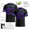 Custom Black Purple-Light Blue Authentic Football Jersey