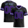 Custom Black Purple-Light Blue Authentic Football Jersey