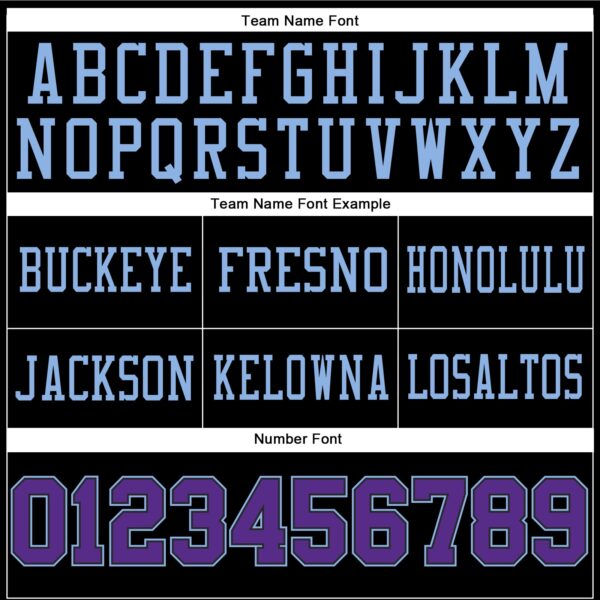 Custom Black Purple-Light Blue Authentic Football Jersey