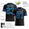 Custom Black Teal-Purple Authentic Football Jersey