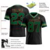 Custom Black Kelly Green-Old Gold Authentic Football Jersey