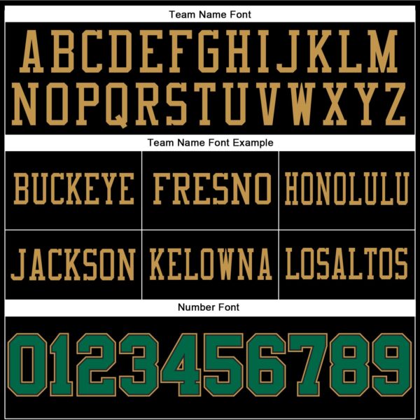 Custom Black Kelly Green-Old Gold Authentic Football Jersey