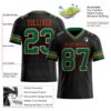 Custom Black Kelly Green-Orange Authentic Football Jersey