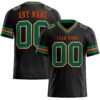 Custom Black Kelly Green-Orange Authentic Football Jersey