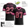 Custom Black Medium Pink-Pink Authentic Football Jersey
